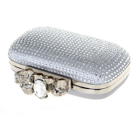 NWT silver knuckle clutch with rhinestones - Picture 4 of 8